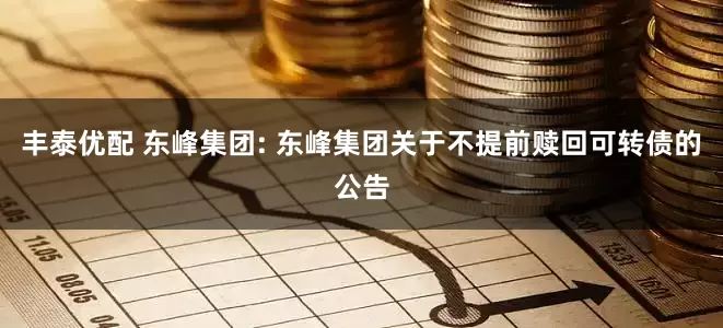 丰泰优配 东峰集团: 东峰集团关于不提前赎回可转债的公告